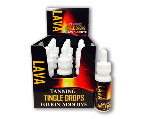 Lava Tingle Drops - Tanning Lotion Additive Drops Display
