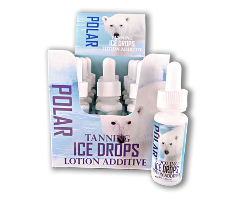 Polar Cooling Ice Drops - Tanning Lotion Additive Drops Display