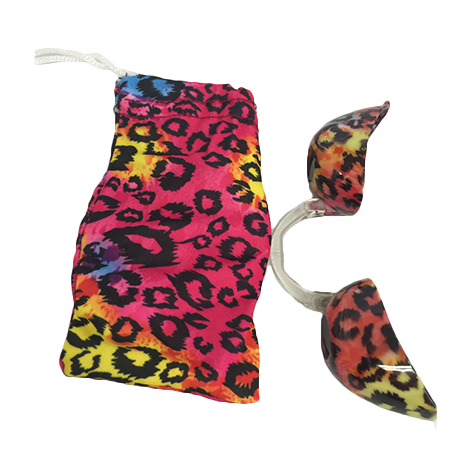 Tie Dye Leopard Fashion Podz - Fashionable Tanning Goggles with Case