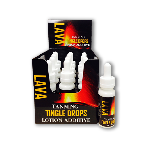 Lava Tingle Drops - Tanning Lotion Additive Drops Display
