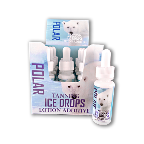 Polar Cooling Ice Drops - Tanning Lotion Additive Drops Display