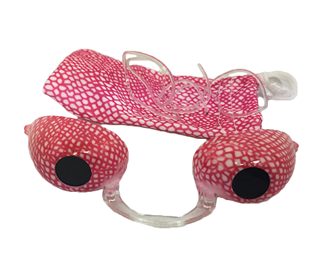 Pink Snake Skin Fashion Podz - Fashionable Tanning Goggles with Case