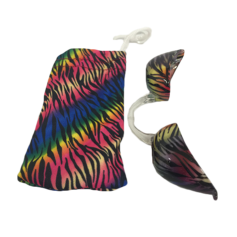 Rainbow Tiger Stripes Fashion Podz - Fashionable Tanning Goggles with Case