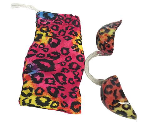 Tie Dye Leopard Fashion Podz - Fashionable Tanning Goggles with Case